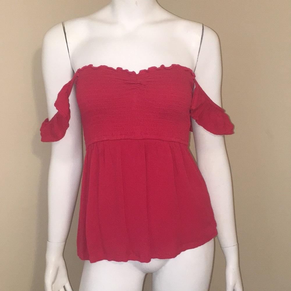 Hollister, red off the shoulder top